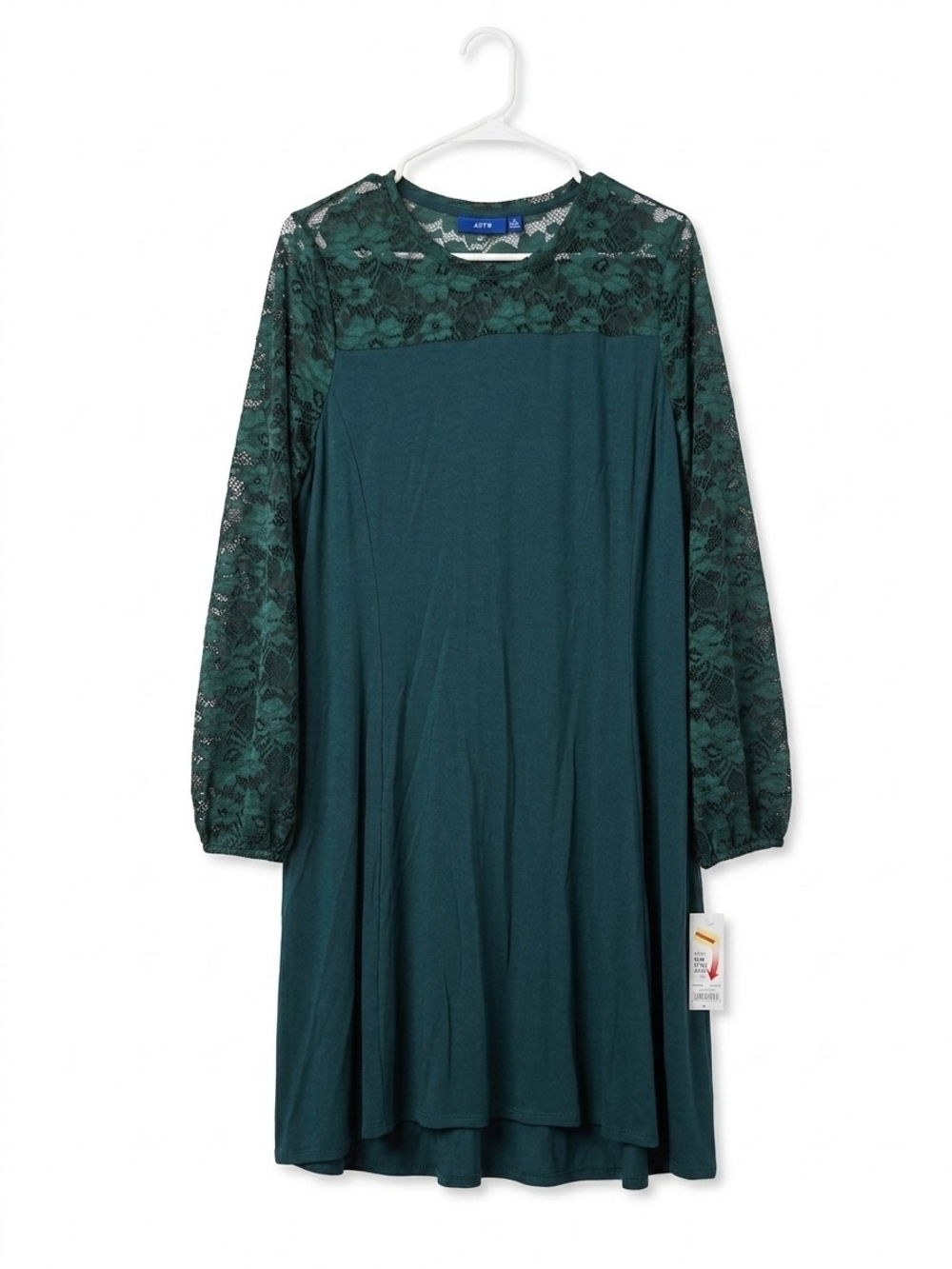 Apt. 9 Emerald Green Lace Yoke Long Sleeve Dress